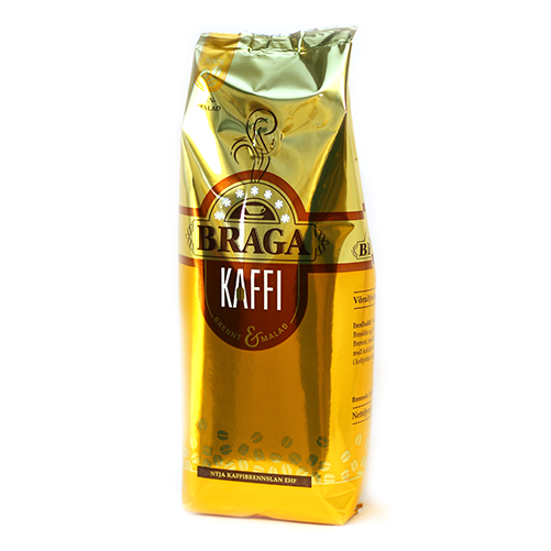 Braga Gulur 500 gr fínmalað
Vörunúmer: KBR-12110 
Valdar baunir frá Brasilíu með svolitlu af baunum frá Mið-Ameríku og Colombiu. 
 Þetta er sígilt kaffi sem þjóðin hefur drukkið í áraraðir.  Kaffi sem klikkar aldrei!  
Tré: Arabica
Ræktunarhæð: 1200-2000 m.